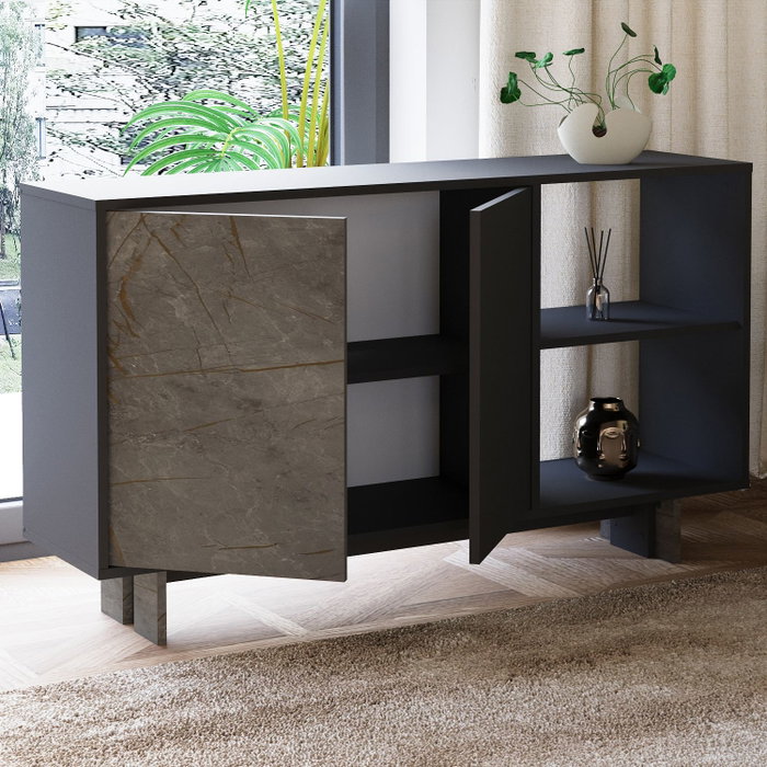 Hanah Home Consola Ravello Mármol y Antracita Hanah Home Consola Ravello Mármol y Antracita